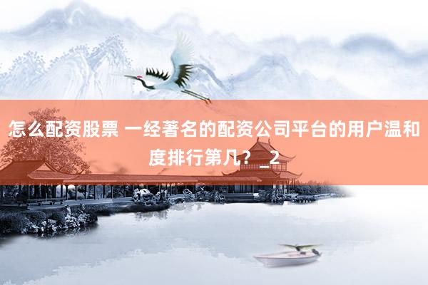 怎么配资股票 一经著名的配资公司平台的用户温和度排行第几？_2
