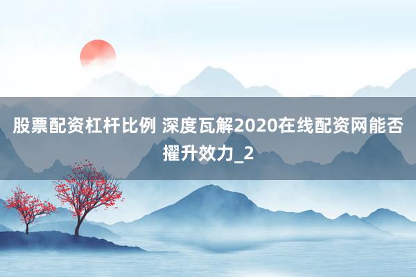 股票配资杠杆比例 深度瓦解2020在线配资网能否擢升效力_2