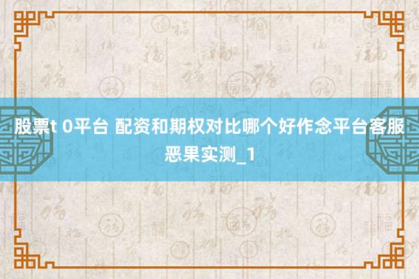 股票t 0平台 配资和期权对比哪个好作念平台客服恶果实测_1