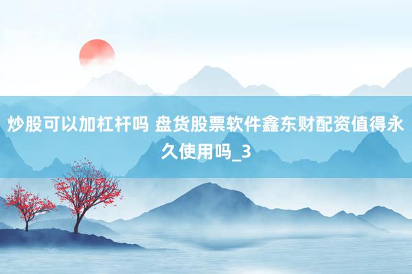 炒股可以加杠杆吗 盘货股票软件鑫东财配资值得永久使用吗_3