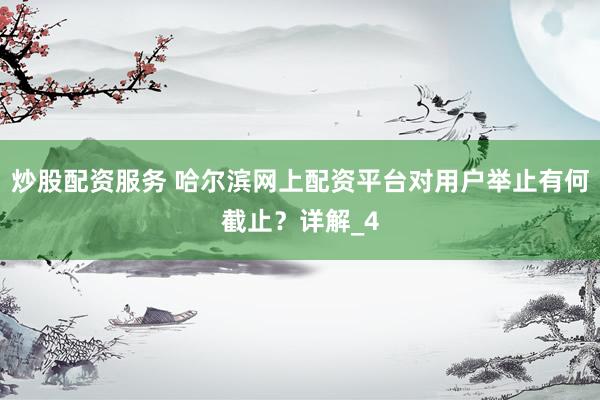 炒股配资服务 哈尔滨网上配资平台对用户举止有何截止？详解_4