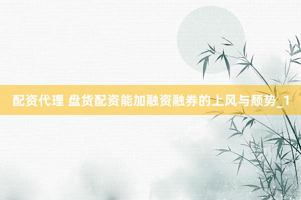 配资代理 盘货配资能加融资融券的上风与颓势_1