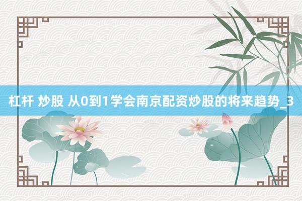 杠杆 炒股 从0到1学会南京配资炒股的将来趋势_3