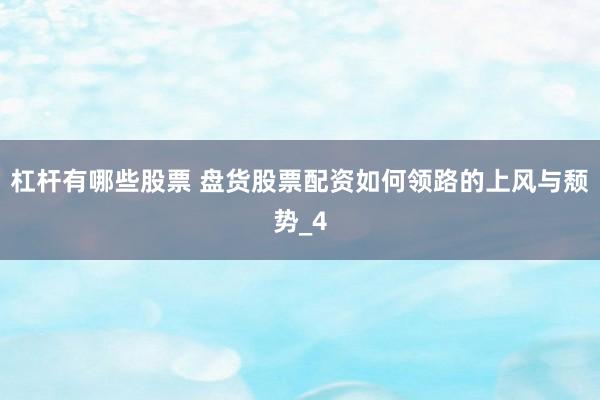 杠杆有哪些股票 盘货股票配资如何领路的上风与颓势_4