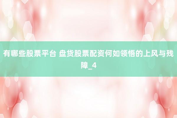 有哪些股票平台 盘货股票配资何如领悟的上风与残障_4