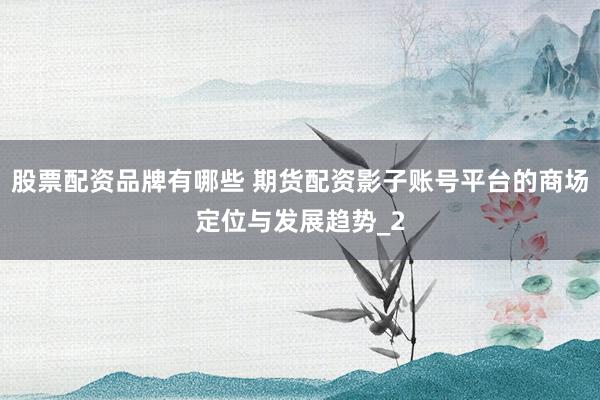 股票配资品牌有哪些 期货配资影子账号平台的商场定位与发展趋势_2