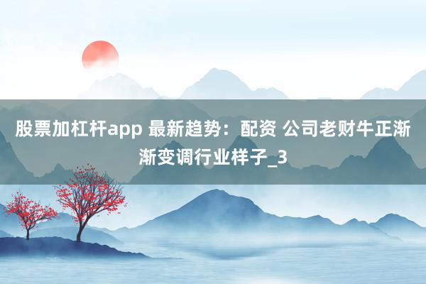 股票加杠杆app 最新趋势：配资 公司老财牛正渐渐变调行业样子_3