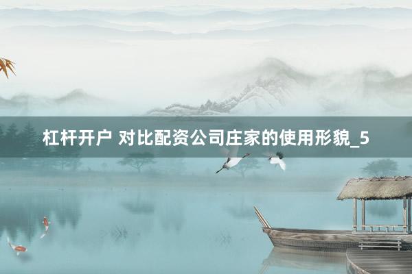 杠杆开户 对比配资公司庄家的使用形貌_5