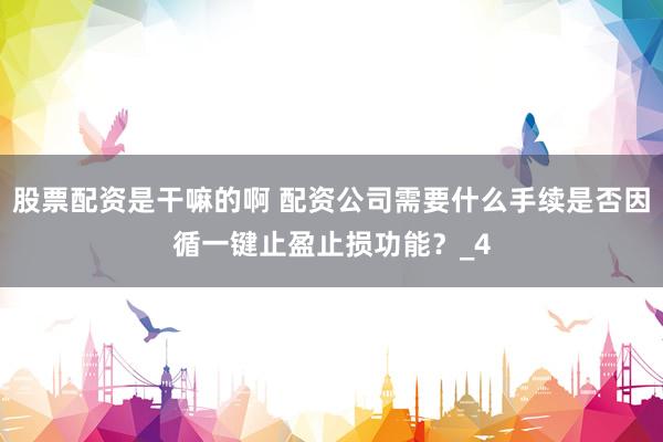 股票配资是干嘛的啊 配资公司需要什么手续是否因循一键止盈止损功能？_4