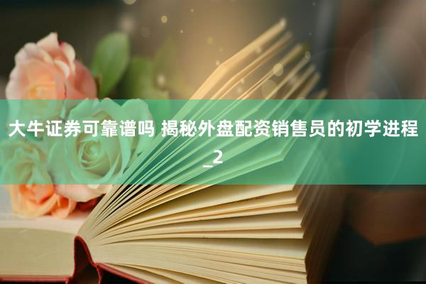 大牛证券可靠谱吗 揭秘外盘配资销售员的初学进程_2