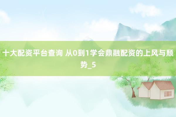 十大配资平台查询 从0到1学会鼎融配资的上风与颓势_5