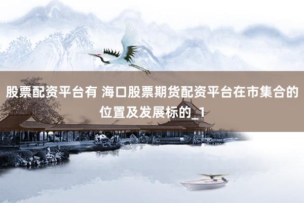 股票配资平台有 海口股票期货配资平台在市集合的位置及发展标的_1